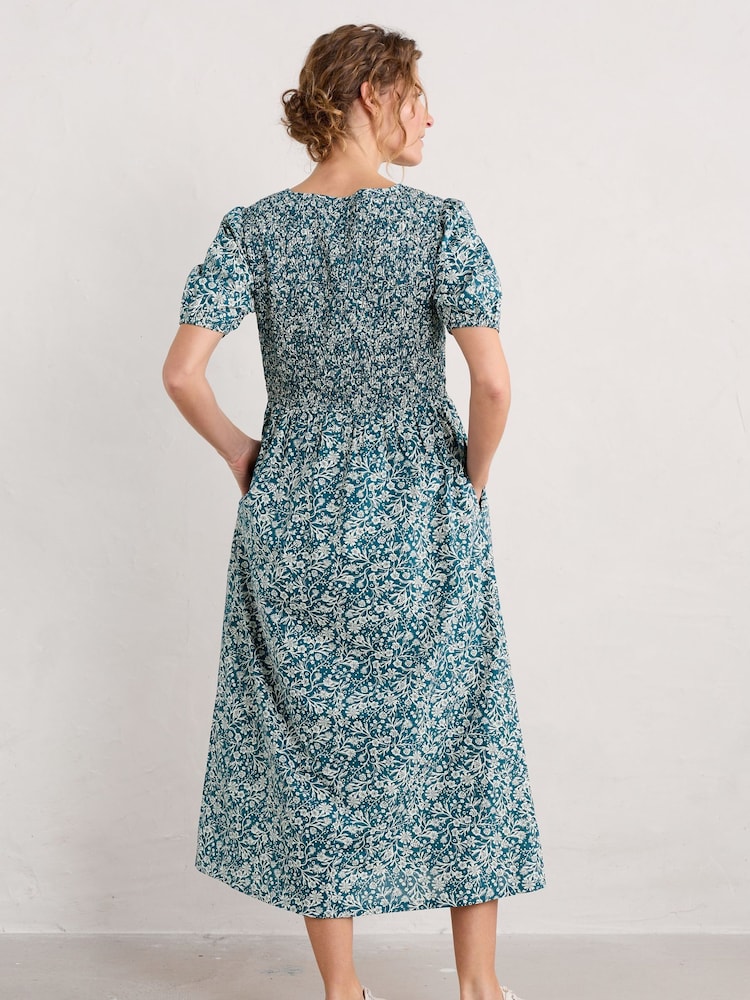 Seasalt Cornwall Blue Meadowsweet Short Sleeve Dress - Image 2 of 5 Seasalt Cornwall Blue Meadowsweet Short Sleeve Dress - Image 2 of 5