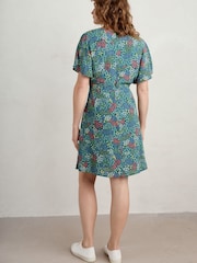 Seasalt Cornwall Blue Wilsey Empire Line Flared Sleeve Dress - Image 2 of 5