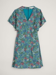 Seasalt Cornwall Blue Wilsey Empire Line Flared Sleeve Dress - Image 4 of 5