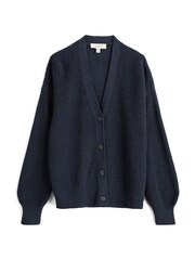 Seasalt Cornwall Blue Winding Creek Organic Cotton Knit Cardigan - Image 4 of 5
