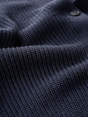 Seasalt Cornwall Blue Winding Creek Organic Cotton Knit Cardigan - Image 5 of 5