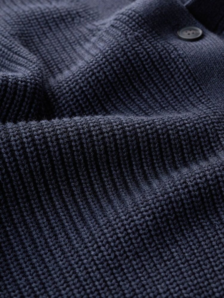 Seasalt Cornwall Blue Winding Creek Organic Cotton Knit Cardigan - Image 5 of 5