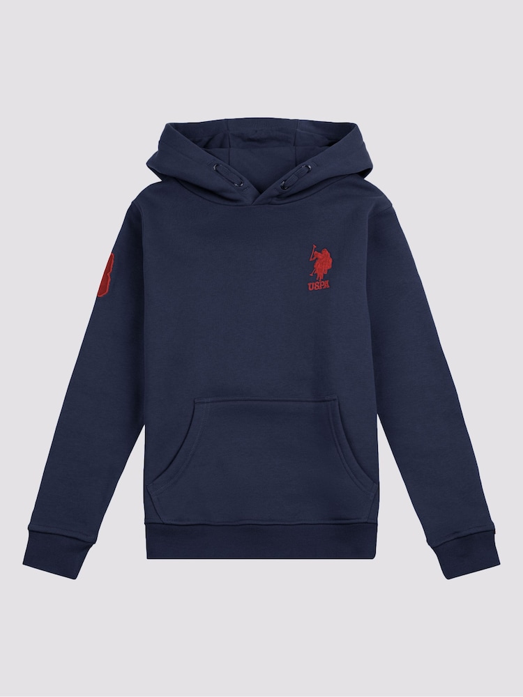 U.S. Polo Assn. Dark Blue Boys Player 3 100% Cotton Hoodie - Image 6 of 8
