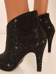 Black Diamante - Lipsy Ботильоны со средней каблуки All Over Party Ankle Boot - Image 2 of 4