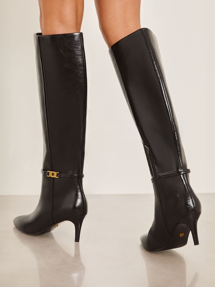 Schwarz - Lipsy Kniehohe Stiefel aus Kunstleder mit geradem Schaft - Bild 4 von 4 Schwarz - Lipsy Kniehohe Stiefel aus Kunstleder mit geradem Schaft - Bild 4 von 4