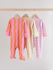 Multi Popper Baby 100% Cotton Sleepsuits 3 Pack (0mths-2yrs) - Image 3 of 14