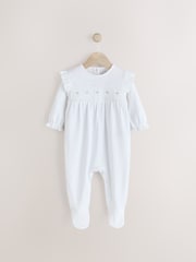 White Occasion Baby 100% Cotton Sleepsuit (0mths-2yrs) - Image 1 of 8