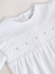 White Occasion Baby 100% Cotton Sleepsuit (0mths-2yrs) - Image 4 of 8