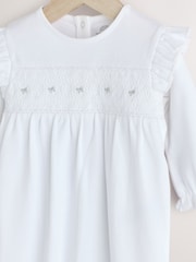 White Occasion Baby 100% Cotton Sleepsuit (0mths-2yrs) - Image 7 of 8