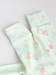 Blue 3 Pack Floral Blue Baby Sleepsuit (0-2yrs) - Image 12 of 13