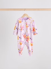 Yellow Floral Baby 100% Cotton Sleepsuits 4 Pack (0-2yrs) - Image 3 of 14