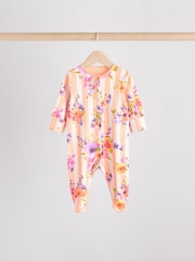 Yellow Floral Baby 100% Cotton Sleepsuits 4 Pack (0-2yrs) - Image 5 of 14