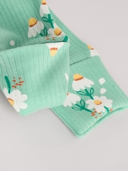 Green Floral Baby 100% Cotton Sleepsuits 4 Pack (0-2yrs) - Image 12 of 14