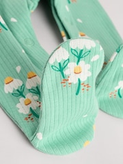 Green Floral Baby 100% Cotton Sleepsuits 4 Pack (0-2yrs) - Image 13 of 14