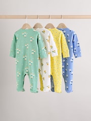 Green Floral Baby 100% Cotton Sleepsuits 4 Pack (0-2yrs) - Image 2 of 14