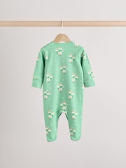 Green Floral Baby 100% Cotton Sleepsuits 4 Pack (0-2yrs) - Image 7 of 14
