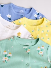 Green Floral Baby 100% Cotton Sleepsuits 4 Pack (0-2yrs) - Image 9 of 14