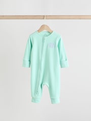 Multi Two Way Zip Baby Footless 100% Cotton Sleepsuits 3 Pack (0mths-3yrs) - Image 3 of 14