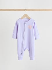 Multi Two Way Zip Baby Footless 100% Cotton Sleepsuits 3 Pack (0mths-3yrs) - Image 5 of 14