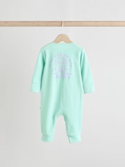 Multi Two Way Zip Baby Footless 100% Cotton Sleepsuits 3 Pack (0mths-3yrs) - Image 6 of 14