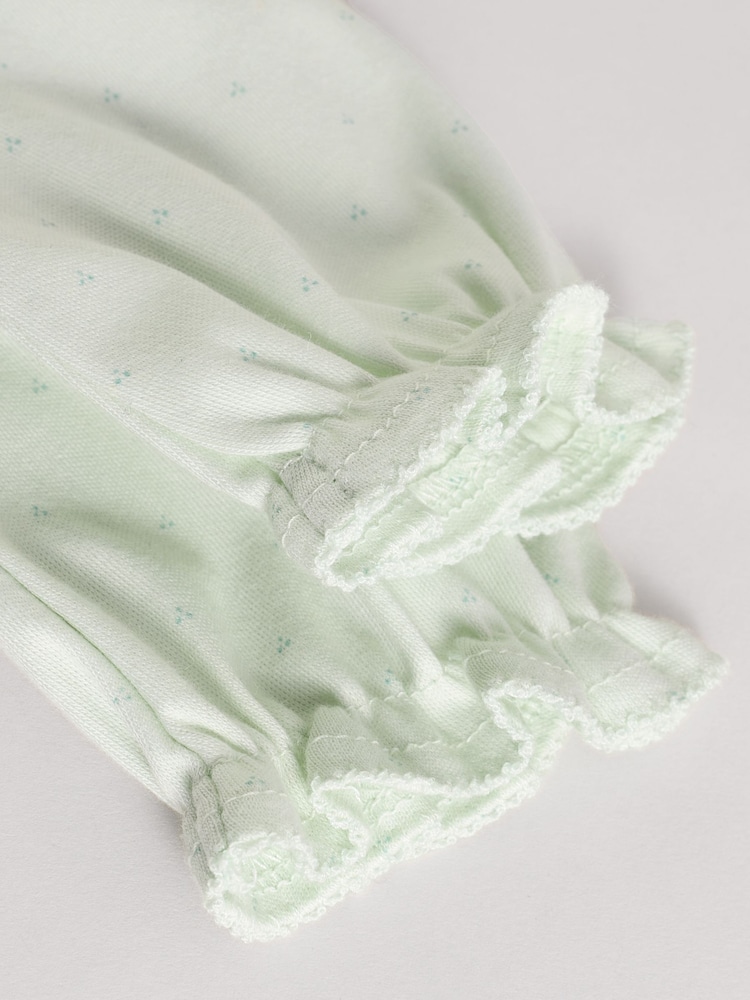Vert sauge Vert Little Sister - Bébé Family 100% Cotton Combinaison de nuit (0-2ans) - Image 11 of 11