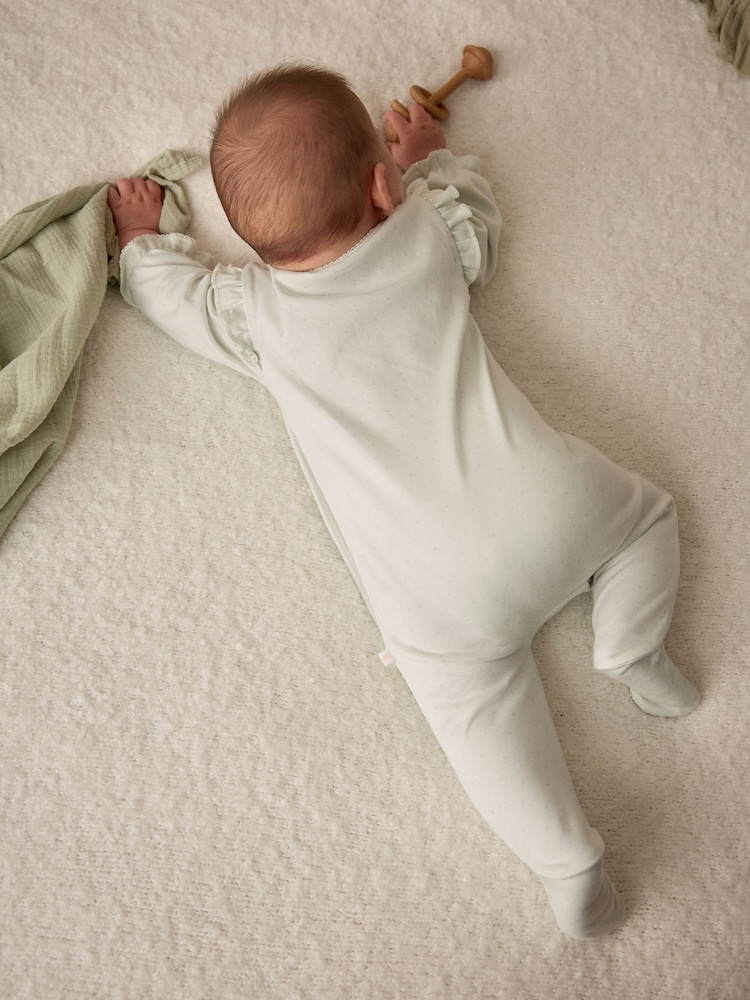 Vert sauge Vert Little Sister - Bébé Family 100% Cotton Combinaison de nuit (0-2ans) - Image 2 of 11