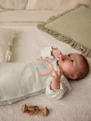 Vert sauge Vert Little Sister - Bébé Family 100% Cotton Combinaison de nuit (0-2ans) - Image 3 de 11