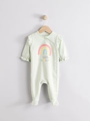Vert sauge Vert Little Sister - Bébé Family 100% Cotton Combinaison de nuit (0-2ans) - Image 4 de 11