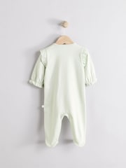Vert sauge Vert Little Sister - Bébé Family 100% Cotton Combinaison de nuit (0-2ans) - Image 5 de 11