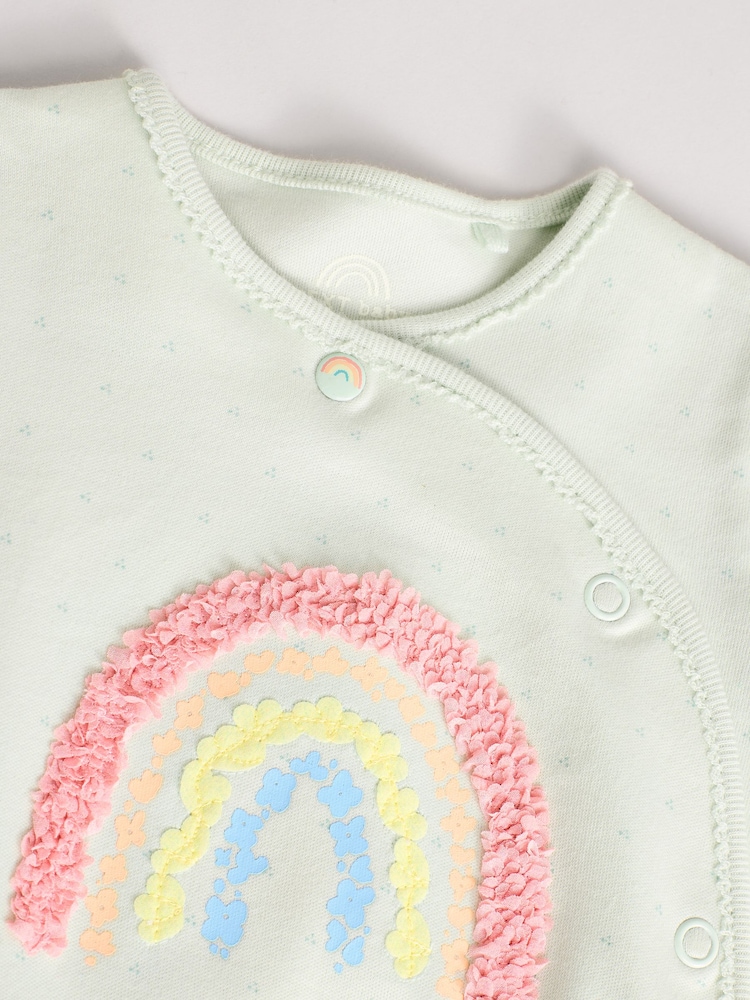 Vert sauge Vert Little Sister - Bébé Family 100% Cotton Combinaison de nuit (0-2ans) - Image 7 of 11