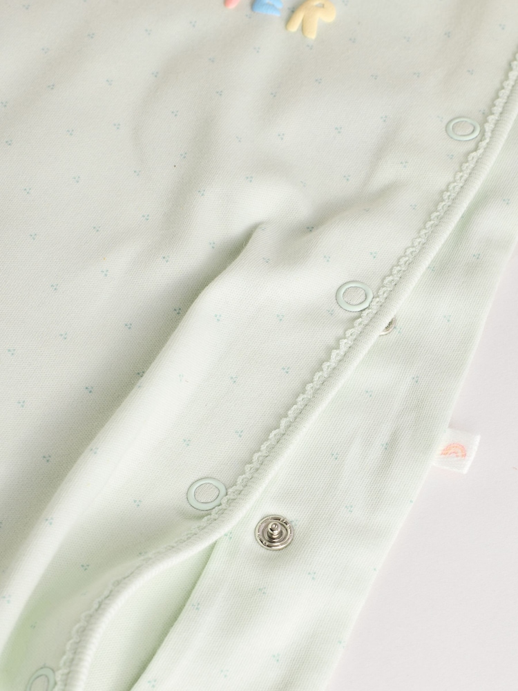 Vert sauge Vert Little Sister - Bébé Family 100% Cotton Combinaison de nuit (0-2ans) - Image 9 of 11