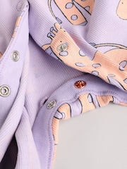 Lilac Purple Baby Footless Sleepsuits 3 Pack (0mths-3yrs) - Image 12 of 12