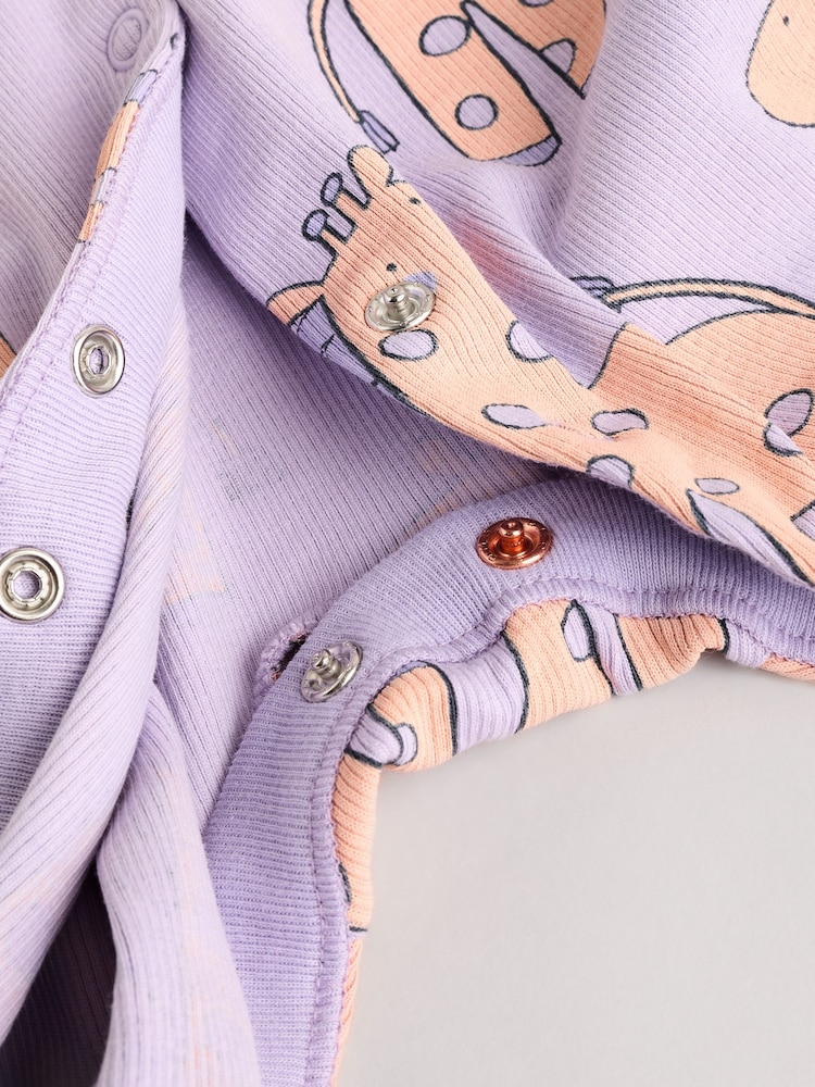 Lilac Purple Baby Footless Sleepsuits 3 Pack (0mths-3yrs) - Image 12 of 12
