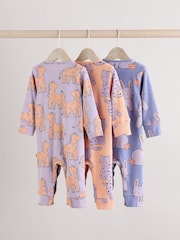 Lilac Purple Baby Footless Sleepsuits 3 Pack (0mths-3yrs) - Image 2 of 12