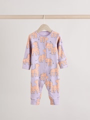 Lilac Purple Baby Footless Sleepsuits 3 Pack (0mths-3yrs) - Image 3 of 12