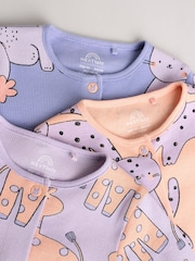 Lilac Purple Baby Footless Sleepsuits 3 Pack (0mths-3yrs) - Image 8 of 12