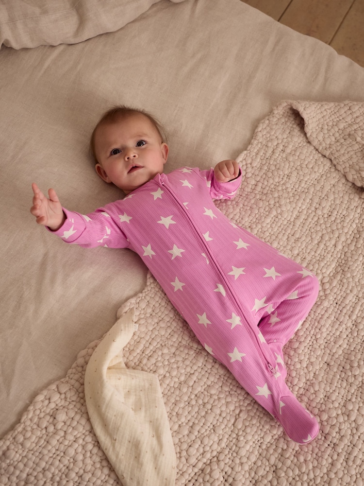 Rose - Lot de 3 dors-bien en2 100% coton imprimé cœur rose (0mois) (0mois-2ans) - Image 15 of 15