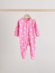 Rose - Lot de 3 dors-bien en2 100% coton imprimé cœur rose (0mois) (0mois-2ans) - Image 4 de 15