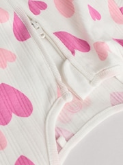 Rose - Lot de 3 dors-bien en2 100% coton imprimé cœur rose (0mois) (0mois-2ans) - Image 9 de 15