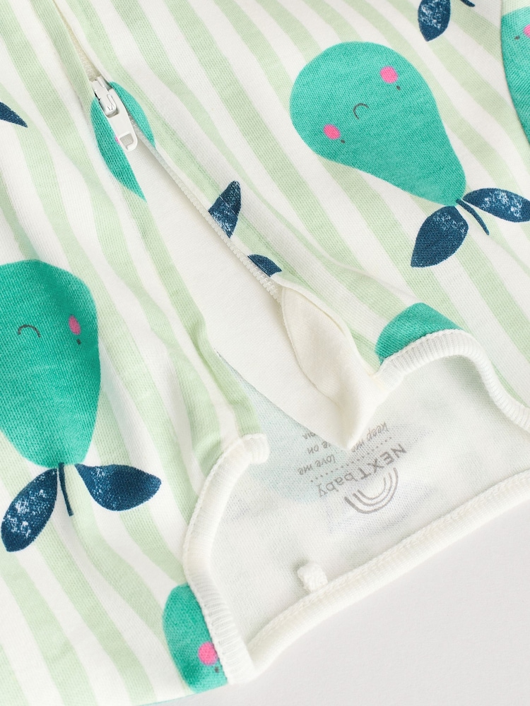 Multi Two Way Zip Baby 100% Fruit Cotton Sleepsuits 5 Pack (0mths-2yrs) - Image 11 of 14