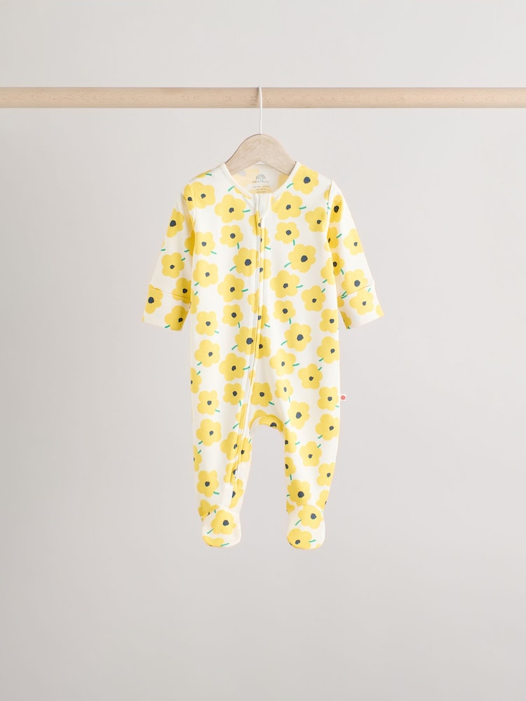 Multi Two Way Zip Baby 100% Fruit Cotton Sleepsuits 5 Pack (0mths-2yrs) - Image 6 of 14