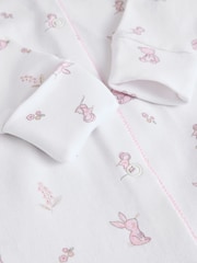 White Baby Collar 100% Cotton Sleepsuits 3 Pack (0-2yrs) - Image 10 of 13