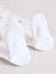 White Baby Collar 100% Cotton Sleepsuits 3 Pack (0-2yrs) - Image 11 of 13