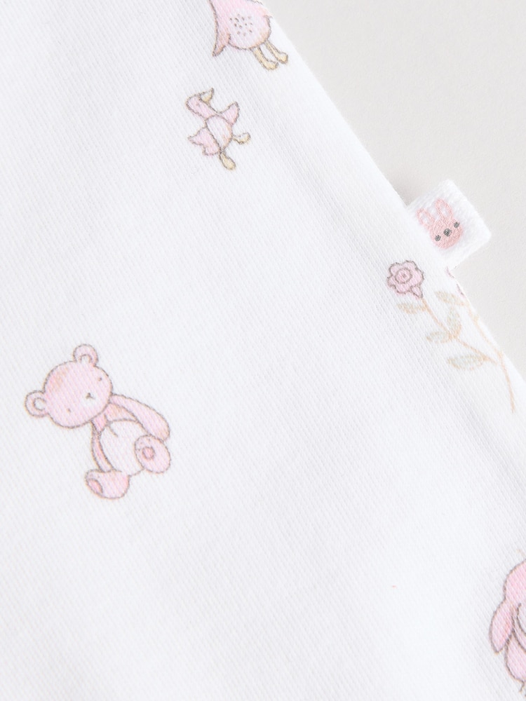 White Baby Collar 100% Cotton Sleepsuits 3 Pack (0-2yrs) - Image 12 of 13