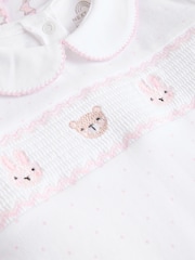 White Baby Collar 100% Cotton Sleepsuits 3 Pack (0-2yrs) - Image 9 of 13
