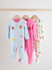 Blue Bunny 3 Pack Baby Sleepsuits (0mths-2yrs) (0mths-2yrs) - Image 1 of 13