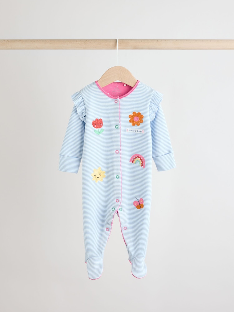 Blue Bunny 3 Pack Baby Sleepsuits (0mths-2yrs) (0mths-2yrs) - Image 3 of 13
