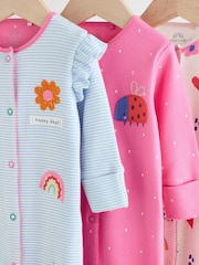 Blue Bunny 3 Pack Baby Sleepsuits (0mths-2yrs) (0mths-2yrs) - Image 7 of 13