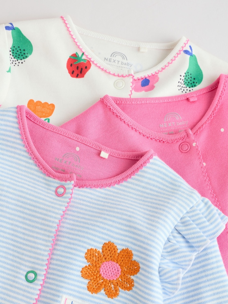 Blue Bunny 3 Pack Baby Sleepsuits (0mths-2yrs) (0mths-2yrs) - Image 8 of 13