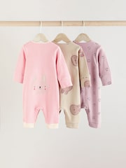 Pink Baby Footless Sleepsuits 3 Pack (0mths-3yrs) - Image 2 of 13